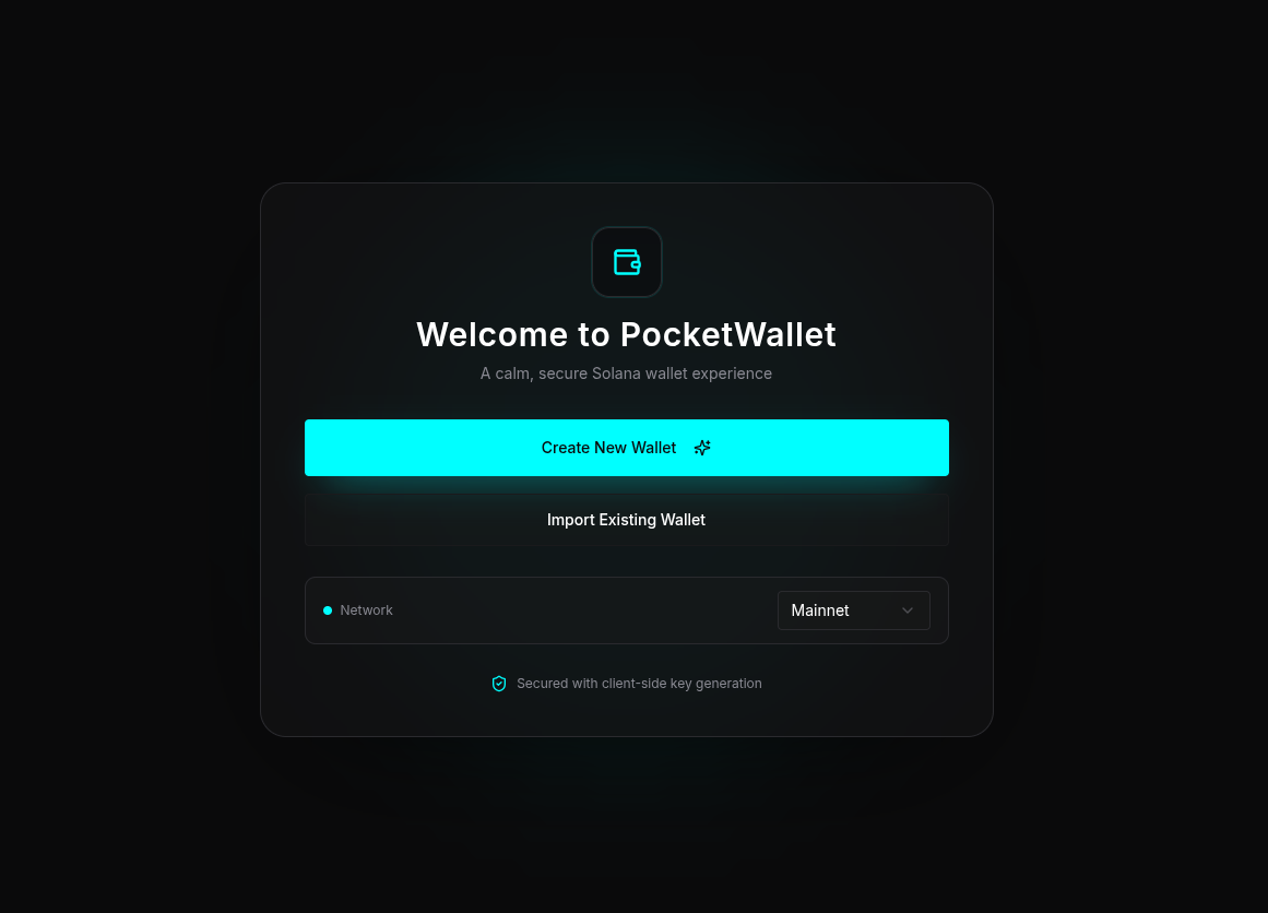 PocketWallet – Self-Custodial Solana Wallet